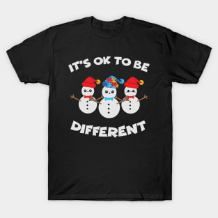 It's ok to be different autism awareness christmas gift T-Shirt